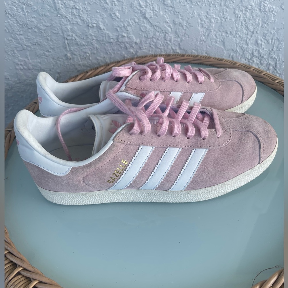 Pink & White Womens Adidas Gazelle Size 8.5